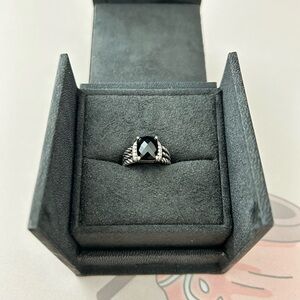 David Yurman Petite Wheaton In Black Onyx and Diamonds, 10mm